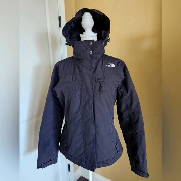 Women's The North Face Jacket Black with Hood and Fur Lining,  Size Small - Picture 1 of 12